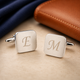 Personalised Classic Brushed Initial Cufflinks