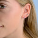 Sterling Silver Birthstone Dangle Stud Earrings showing October Birthstone