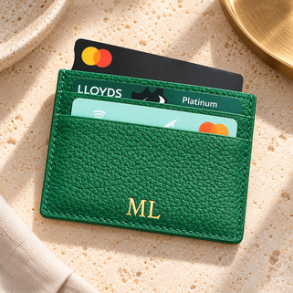 Monogram Leather Credit Card Holder