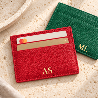 Monogram Leather Credit Card Holder