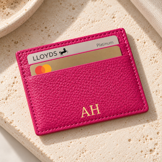 Monogram Leather Credit Card Holder