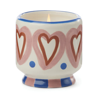 Ceramic Candle Hearts Design