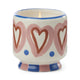 Ceramic Candle Hearts Design