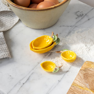 Set of 4 Ceramic Lemons Measuring Spoons