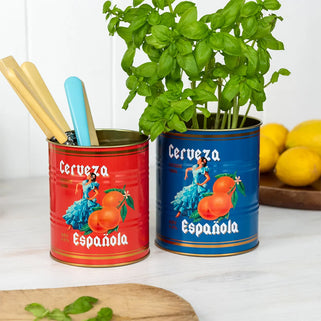 Set of 2 Cerveza Themed Storage Tins
