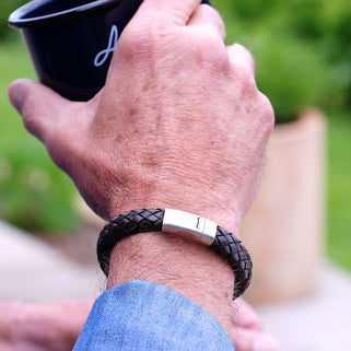 Personalised Men's Chunky Leather Plait