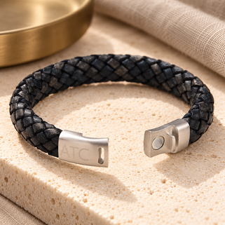 Personalised Men's Chunky Leather Plait