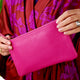 Personalised Small Leather Clutch Bag
