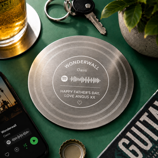 Personalised Father's Day Music Spotify Code Coaster