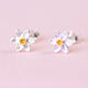 Silver And Gold Daffodil Stud Earrings