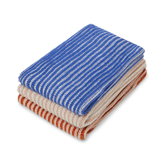 Reusable Cotton Dishcloths Set of 3 - Cobalt Rib Mix
