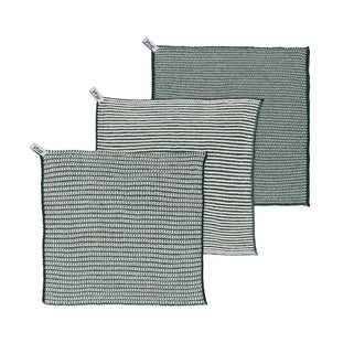 Reusable Cotton Dishcloths Set of 3 - Forest Green