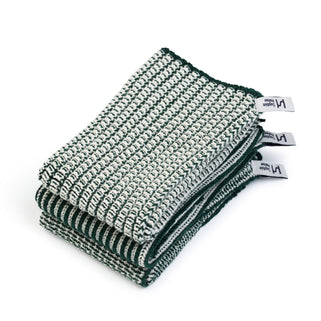 Reusable Cotton Dishcloths Set of 3 - Forest Green