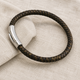 Men's Easy Clasp Leather Plait Bracelet