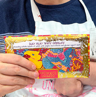 White Madagascan Chocolate with Flying Fandangoes Design