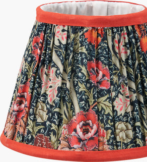 Red Floral Pleat Tapered Lamp Shade 16cm