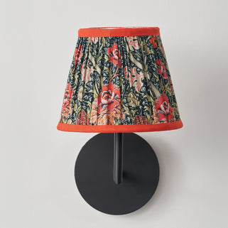 Red Floral Pleat Tapered Lamp Shade 16cm