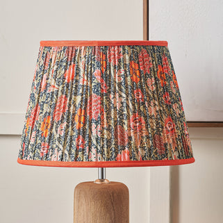 Red Floral Pleat Tapered Lamp Shade 35cm