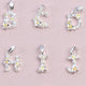 Close up of flower letter charms