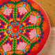 Folk Mandala Embroidered Seat Cushion in Red