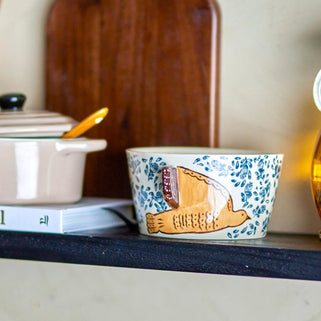 Cream Bird Hezha Bowl