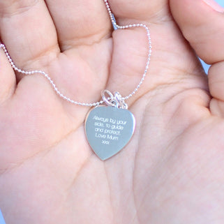 Personalised St Christopher Heart Birthstone Necklace