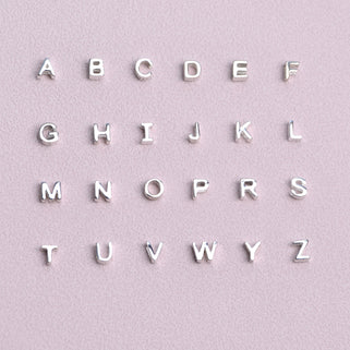 Girl's Personalised Silver Mini Slider Initial Charm Necklace