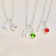 Birthstone necklaces with Sparkle Initial Letter - Initial K with April clear birthstone, Initial R with May Emerald birthstone, Initial Y with July Ruby birthstone
