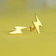 Gold Lightning Bolt Stud Earrings