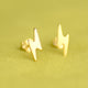 Gold Lightning Bolt Stud Earrings