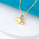 Gold Mini Initial and Birthstone Necklace
