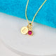 Gold Mini Initial and Birthstone Necklace
