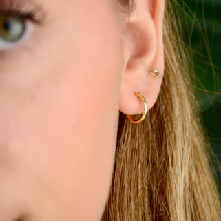 Gold Hinged Sleeper Hoop Earrings