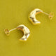 Gold Molten Misshapen Huggie Hoop Earrings
