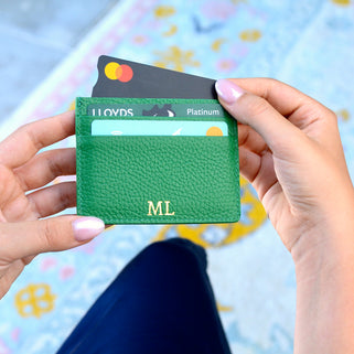 Monogram Leather Credit Card Holder