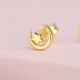 Gold Plated Moon and Star Stud Earrings earring detail