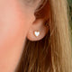 Gold Pearl Heart Studs
