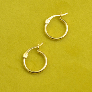 Gold Hinged Sleeper Hoop Earrings
