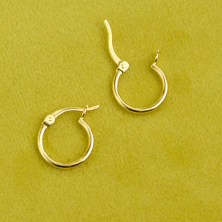 Gold Hinged Sleeper Hoop Earrings