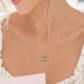 Personalised Gold Family Birthstone Necklace