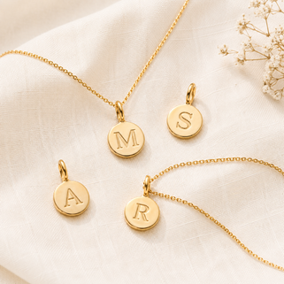 Gold Mini Initial and Birthstone Necklace