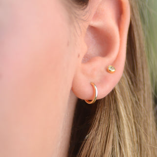 Simple Gold Sleeper Huggie Hoop Earrings