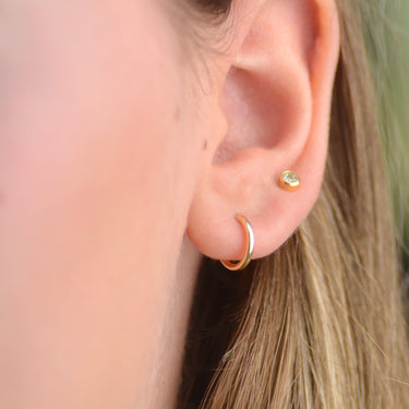 Simple Gold Sleeper Huggie Hoop Earrings