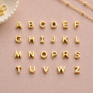 Personalised Gold Mini Slider Initial Charm Necklace