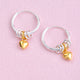 Silver And Gold Sweetie Heart Hoop Earrings