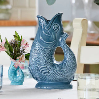 Gurgly Jug Blue Grey Large