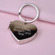 Silver locket keyring with 