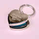 Silver locket keyring with 
