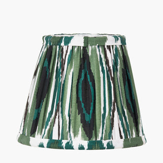 Izara Green Ikat Pleat Tapered Lampshade 16cm