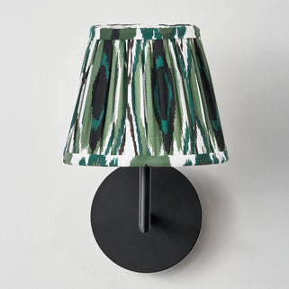 Izara Green Ikat Pleat Tapered Lampshade 16cm